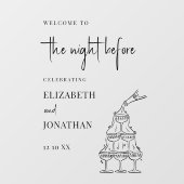 Night Before Rehearsal Dinner Mirror Welcome Sign ウィンドウサイン (シート)