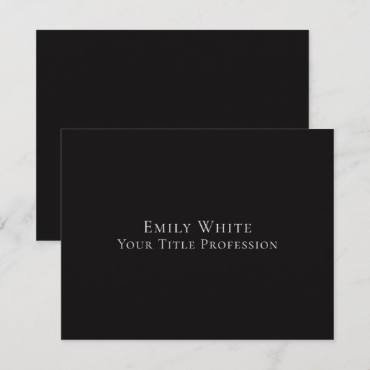Night Black Plain Elegant Professional Modern ノートカード (正面/裏面)