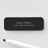 Night Black Plain Elegant Professional Modern 名札 (インサイチュ)