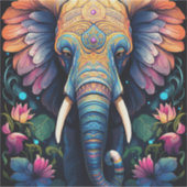 Night Blooming Mandala Elephant シール (正面)