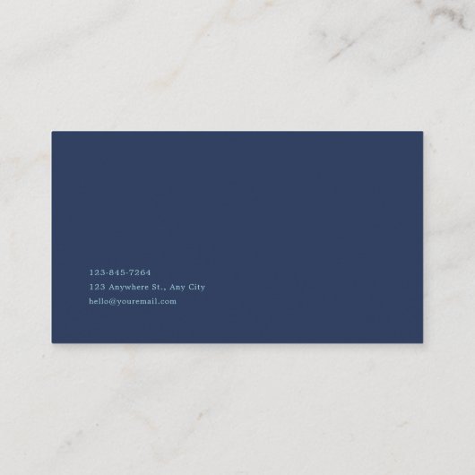 Night Blue Peony Floral and Celestial Lake Frame 名刺 (裏面)