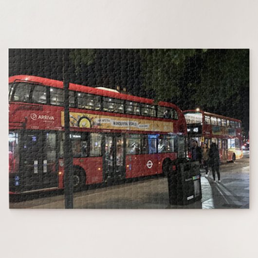 Night Bus, Angel Islington, North London UK ジグソーパズル (横)