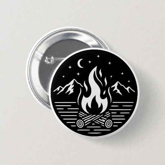 Night Campfire Adventure Pin 缶バッジ (正面&裏面)