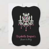 Night Chandelier紙/サイズ/形状オプション – RSVP & 招待状 (正面)