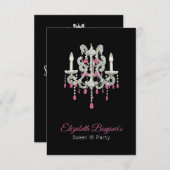 Night Chandelier紙/サイズ/形状オプション – RSVP & 招待状 (正面/裏面)