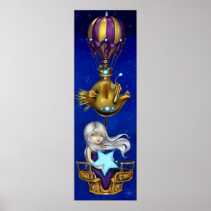 Night Chariot ART PRINT steampunk fairy fantasy ポスター