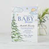 Night Christmas tree baby shower 招待状 (スタンド正面)