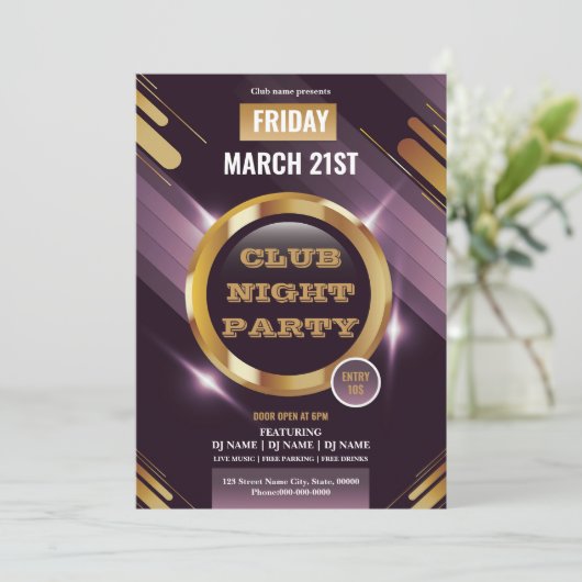 Night Club Party Invitation Template  (スタンド正面)