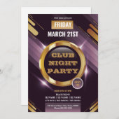 Night Club Party Invitation Template  (正面/裏面)