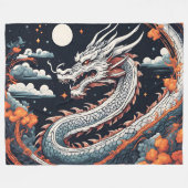 night dragon blanket フリースブランケット (正面(横))