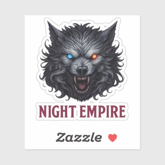 Night Empire Wolf Sticker – Custom-Cut Vinyl Decal シール (シート)