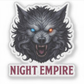 Night Empire Wolf Sticker – Custom-Cut Vinyl Decal シール (正面)