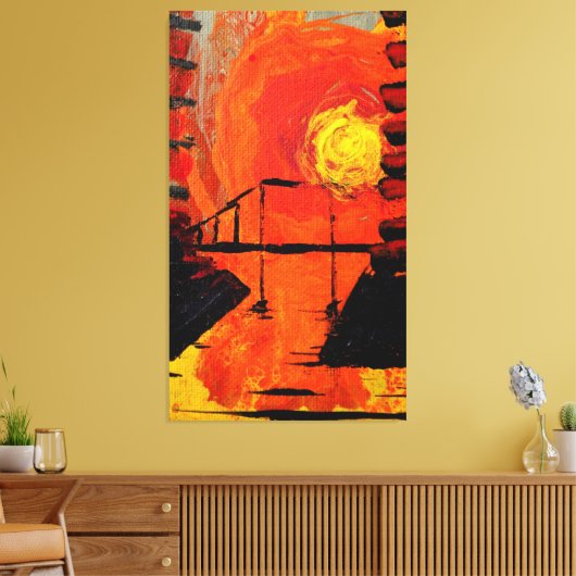 "Night Falls", acrylic, experimental series キャンバスプリント (インサイチュ (リビング))