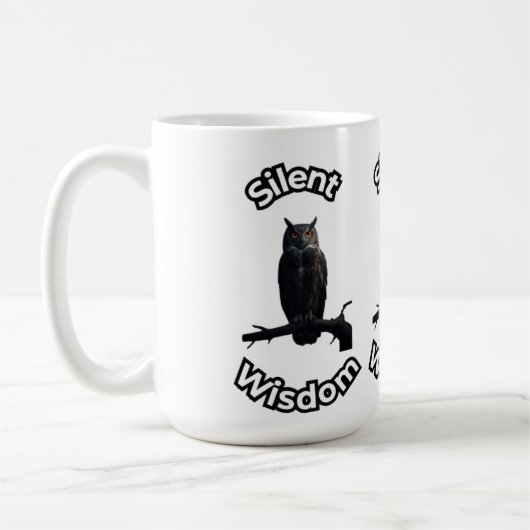  **Night Forest Owl – Realistic Nocturnal Owl Illu コーヒーマグカップ (左)