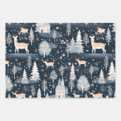 Night Forest Winter Village ラッピングペーパーシート (正面2)