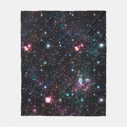 Night Galaxy Space PrintSeamless Pattern in Repeat フリースブランケット (正面)