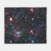 Night Galaxy Space PrintSeamless Pattern in Repeat フリースブランケット (正面(横))