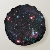 Night Galaxy Space PrintSeamless Pattern in Repeat ラウンドクッション (裏面)