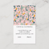 Night Garden Botanical Chic Modern Hang Tag 名刺 (裏面)