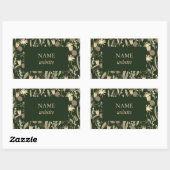 Night Garden Botanical Floral Plants Modern Chic  長方形シール (シート)