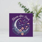 Night Garden Faux Embroidered Moon with Moths カード (スタンド正面)