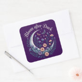 Night Garden Faux Embroidered Moon with Moths スクエアシール (封筒)