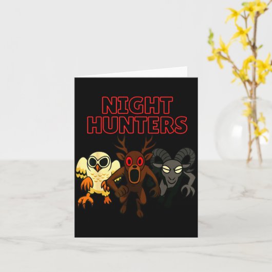 Night Hunters. 3 Animals In The Forest. Cool Gamer カード (黄色い花)