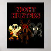 Night Hunters. 3 Animals In The Forest. Cool Gamer ポスター (正面)