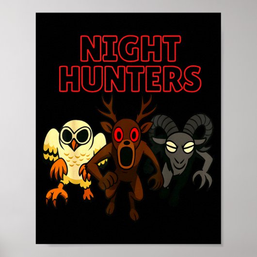 Night Hunters. 3 Animals In The Forest. Cool Gamer ポスター (正面)
