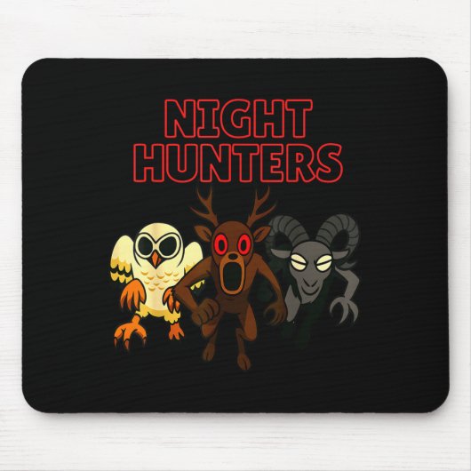 Night Hunters. 3 Animals In The Forest. Cool Gamer マウスパッド (正面)