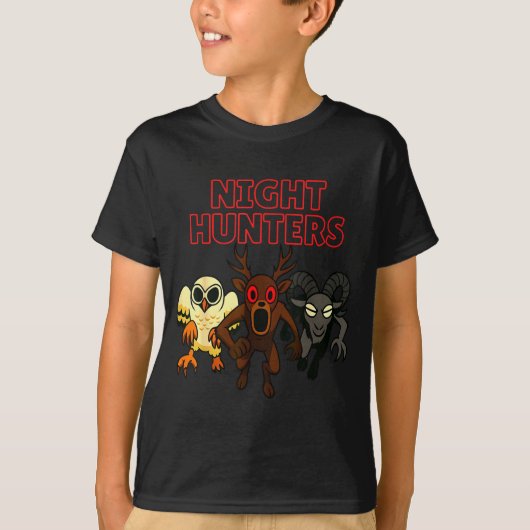 Night Hunters. 3 Animals In The Forest. Cool Gamer Tシャツ (正面)