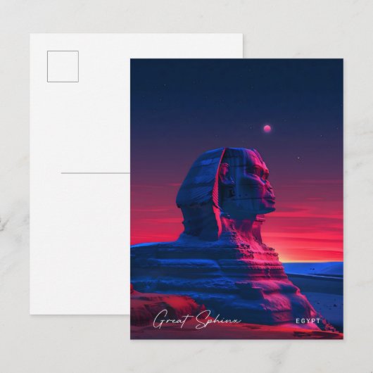 Night in 素晴らし Sphinx Egypt Travel ポストカード (正面/裏面)