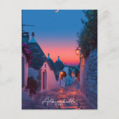 Night in Alberobello Italyヴィンテージ旅行 ポストカード (正面)