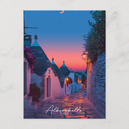 Night in Alberobello Italyヴィンテージ旅行 ポストカード