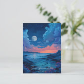 Night in Barrier 素晴らし Reef Australia Travel ポストカード (スタンド正面)