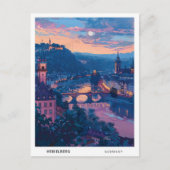 Night in Heidelberg Germany Travel ポストカード (正面)