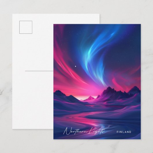 Night in Northern Lightsフィンランド旅行 ポストカード (正面/裏面)