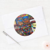 Night in old San Antonio Sticker ラウンドシール (封筒)