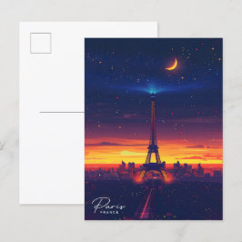 Night in Parisフランスヴィンテージトラベル ポストカード