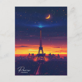 Night in Parisフランスヴィンテージトラベル ポストカード