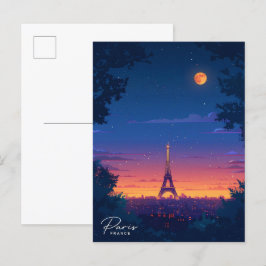 Night in Parisフランスヴィンテージトラベル ポストカード