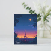 Night in Parisフランスヴィンテージトラベル ポストカード (スタンド正面)