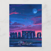 Night in Stonehenge England Vintage Travel ポストカード (正面)