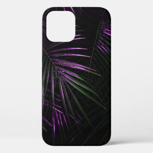 Night in tropical rainforest. Palm leaves jungle p iPhone 12ケース