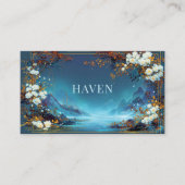 Night Landscape White Rose and Gold Mountain Frame 名刺 (正面)