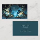 Night Landscape Yellow Rose Floral Arch 名刺 (正面/裏面)