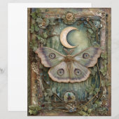 Night Moon Moth Junk Journal Scrapbook Paper (正面/裏面)