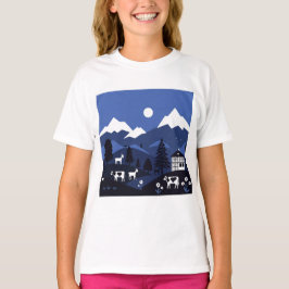 Night mountain view tシャツ