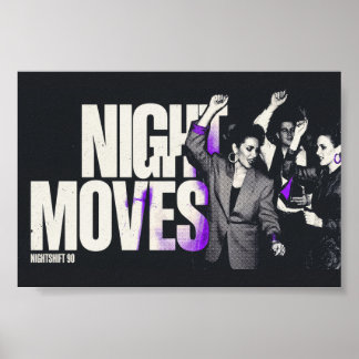 Night Moves Retro Dance Club 6x4 アーカイバルアートプリント ポスター