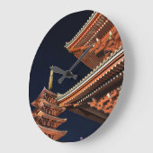 Night of Kaminarimon in Tokyo Japan ラージ壁時計 (傾斜)